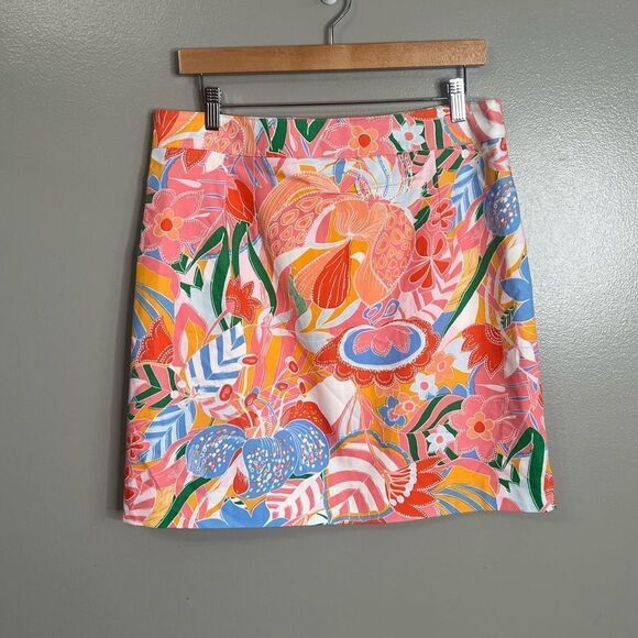 Talbots skirt canvas a line marvelous floral size 10  bright  resort wear cruise - Picture 3 of 7